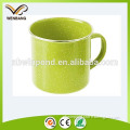 colorful stainless steel rim promotional mug cups, top selling enamel matel mug